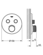 Dekoratyvinė dalis potinkiniam termostatiniam dušo maišytuvui Grohe Grohtherm SmartControl, 2 funkcijos, brushed warm sunset