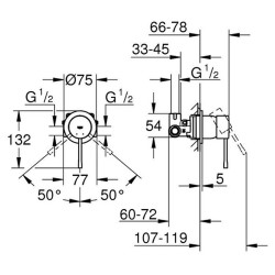 Potinkinis maišytuvas higieniniam dušeliui ar dušui Grohe Essence, brushed hard graphite