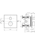 Dekoratyvinė dalis potinkiniam termostatiniam vonios / dušo maišytuvui Ideal Standard Ceratherm C100, juoda matinė