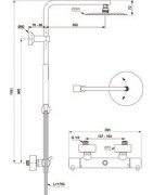 Termostatinė dušo sistema Ideal Standard Ceratherm T125, Ø 300 mm dušo galva, pilka (Magnetic Grey)