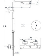 Termostatinė dušo sistema Ideal Standard Ceratherm T125, Ø 300 mm dušo galva, juoda matinė