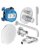 Potinkinė termostatinė dušo sistema Ideal Standard Ceratherm T100, Ø 300 mm dušo galva, chromas