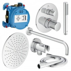 Potinkinė termostatinė dušo sistema Ideal Standard Ceratherm T100, Ø 300 mm dušo galva, chromas