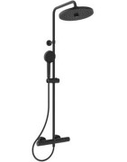 Termostatinė dušo sistema Ideal Standard Ceratherm T25+, Ø 260 mm dušo galva, juoda matinė