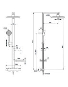 Termostatinė dušo sistema Ideal Standard Alu+, 260 mm dušo galva, sidabrinė (Silver)