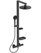 Termostatinė dušo sistema Ideal Standard Alu+, 260 mm dušo galva, juoda matinė