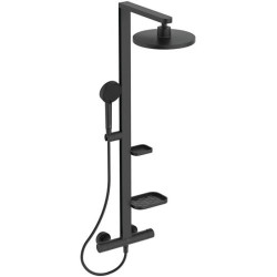 Termostatinė dušo sistema Ideal Standard Alu+, 260 mm dušo galva, juoda matinė