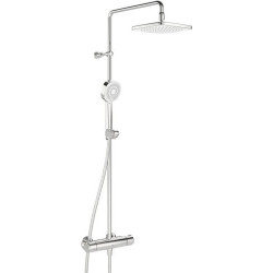 Termostatinė dušo sistema Oras Nova, 200 mm kvadratinė dušo galva, chromas