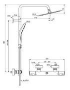 Termostatinė dušo sistema Ideal Standard Ceratherm T50, Ø 250 mm metalinė dušo galva, chromas