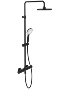 Termostatinė dušo sistema Villeroy&Boch Universal, 230 mm dušo galva, juoda matinė