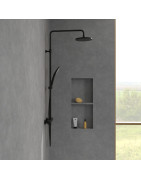 Termostatinė dušo sistema Villeroy&Boch Universal, 230 mm dušo galva, juoda matinė