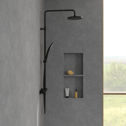 Termostatinė dušo sistema Villeroy&Boch Universal, 230 mm dušo galva, juoda matinė