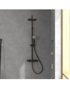 Termostatinė dušo sistema Villeroy&Boch Universal, 230 mm dušo galva, juoda matinė