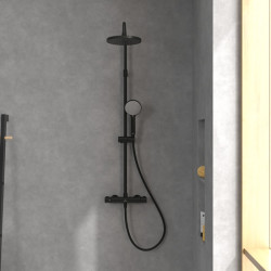 Termostatinė dušo sistema Villeroy&Boch Universal, 230 mm dušo galva, juoda matinė