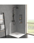 Termostatinė dušo sistema Villeroy&Boch Universal, 230 mm dušo galva, juoda matinė