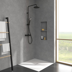Termostatinė dušo sistema Villeroy&Boch Universal, 230 mm dušo galva, juoda matinė