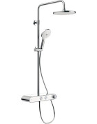 Termostatinė dušo sistema Duravit Shelf 1050 su lentyna, balta / chromas