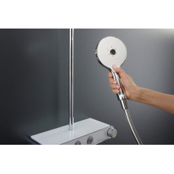 Termostatinė dušo sistema Duravit Shelf 1050 su lentyna, balta / chromas