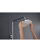 Termostatinė dušo sistema Duravit Shelf 1050 su lentyna, balta / chromas