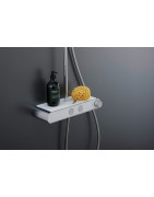 Termostatinė dušo sistema Duravit Shelf 1050 su lentyna, balta / chromas