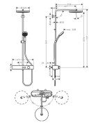 Termostatinė dušo sistema Hansgrohe Pulsify S 260, 1 srovės galva, šlifuotos bronzos spalvos (Brushed Bronze)