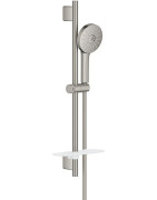 Dušo komplektas Grohe Euphoria Aquabooster 120, 3 srovės, 60 cm stovas, nerūdijančio plieno spalvos