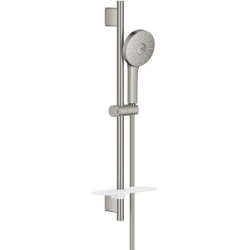 Dušo komplektas Grohe Euphoria Aquabooster 120, 3 srovės, 60 cm stovas, nerūdijančio plieno spalvos
