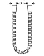Dušo žarna AXOR ShowerSolutions, 1.6 m, nerūdijančio plieno spalvos (Stainless Steel Optic)