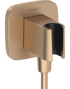 Dušo laikiklis su žarnos jungtimi Hansgrohe Fixfit Q, šlifuotos bronzos spalvos (Brushed Bronze)