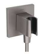 Dušo laikiklis su žarnos jungtimi Hansgrohe Fixfit, šlifuoto juodo chromo spalvos (Brushed Black Chrome)