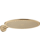 Dušo galva iš sienos AXOR ShowerSolutions 350, 1 srovės, su 390 mm alkūne, šlifuotos bronzos spalvos (Brushed Bronze)