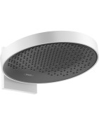Dušo galva iš sienos Hansgrohe Rainfinity 360, 1 srovės, su alkūne, balta matinė