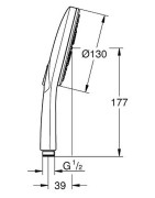 Rankinis dušelis Grohe SmartActive 130, 3 srovių, matinės rausvo aukso spalvos (Brushed Warm Sunset)