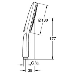 Rankinis dušelis Grohe SmartActive 130, 3 srovių, matinės grafito spalvos (Brushed Hard Graphite)