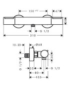 Termostatinis dušo maišytuvas Hansgrohe Ecostat Element, chromas