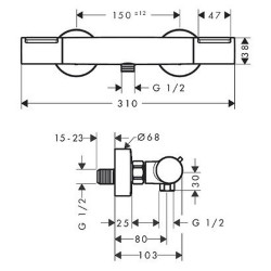 Termostatinis dušo maišytuvas Hansgrohe Ecostat Element, chromas