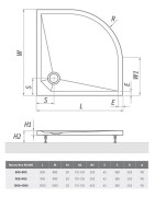 Dušo padėklas Roth Marmo Neo Round 90x90 (radius 550), lietas marmuras, su kojelėmis