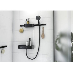 Dušo komplektas Hansgrohe WallStoris su termostatiniu maišytuvu ShowerTablet Select 400 ir dušo galva 105 3jet, juoda matinė