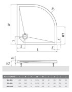 Dušo padėklas Roth Marmo Neo Round 80x80 (radius 550), lietas marmuras, su kojelėmis