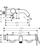 Vonios ir dušo maišytuvas Hansgrohe Tecturis S, su Select mygtuku, chromas