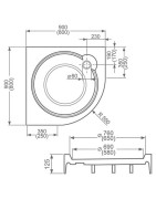Dušo padėklas Roth Dream-P 80x80 (radius 550), su sifonu komplekte
