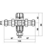 Termostatinis maišymo vožtuvas Ideal Standard Underbasin, po praustuvu, 15 mm, iki 7 čiaupų