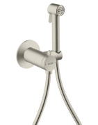 Higieninio dušelio komplektas AXOR Bidette 1jet, laikiklis ir 1.25 m žarna, nerūdijančio plieno spalva (Stainless Steel Optic)