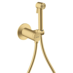 Higieninio dušelio komplektas AXOR Bidette 1jet, laikiklis ir 1.25 m žarna, šlifuoto aukso spalva (Brushed Gold Optic)