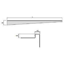 Dušo slenksčio profilis ACO ShowerStep, 1490 mm, aukštis 15 mm, kairysis, juodas