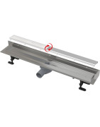 Sieninis dušo latakas Alcadrain APZ23-DOUBLE9 Fit and Go Wall, 750 mm, nerūdijantis plienas, su dvipusėmis grotelėmis