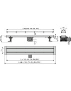 Dušo latakas Alcadrain APZ13-DOUBLE9 Fit and Go, 650 mm, nerūdijantis plienas, su dvipusėmis grotelėmis