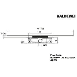 Dušo latako korpusas Kaldewei FlowDrain Horizontal Regular 4203, DN50, 0.8 l/s