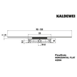 Dušo latako korpusas Kaldewei FlowDrain Horizontal Flat 4204, pažemintas, DN40, 0.63 l/s