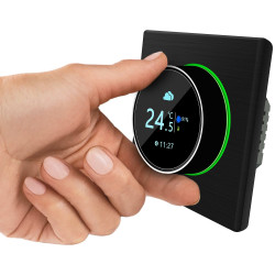 Išmanusis termostatas Spring TR7000-1WB, WiFi, su reguliavimo ratuku, juodas